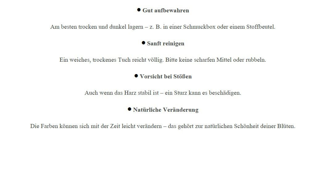 Pflegeanleitung