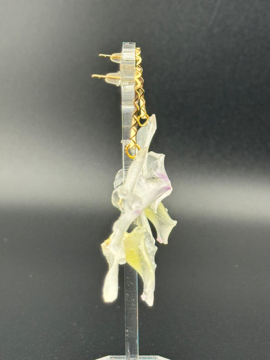 Echte Blütenohrringe aus Orchideen - Handgefertigt mit UV Harz #610