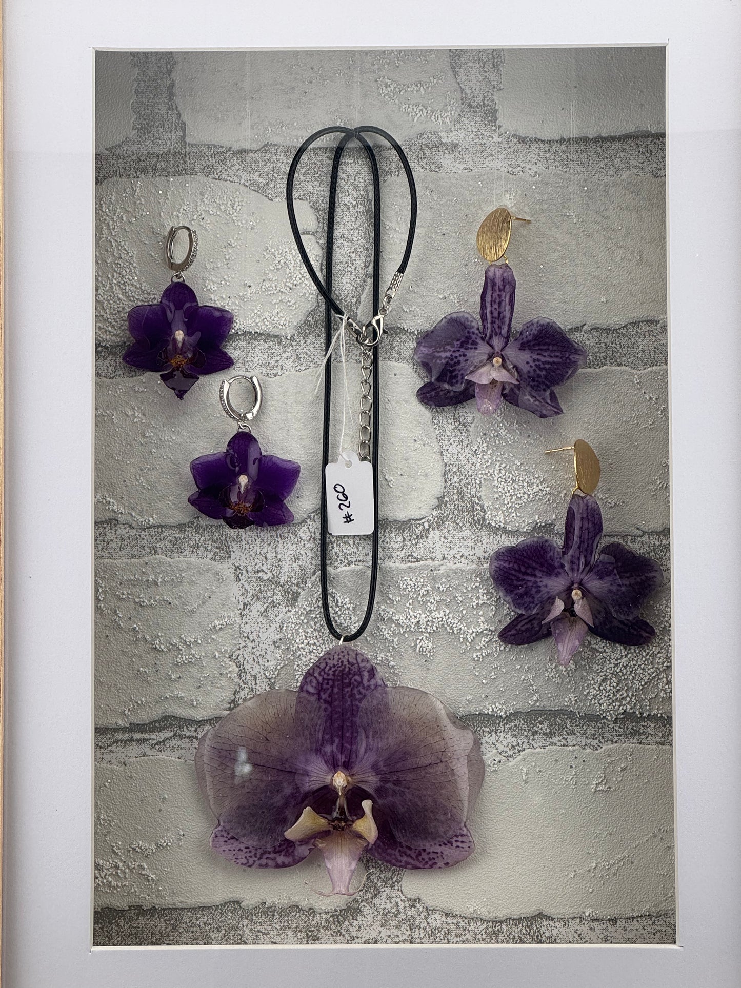 Echte Blütenohrringe aus Orchideen - Handgefertigt mit UV Harz #504
