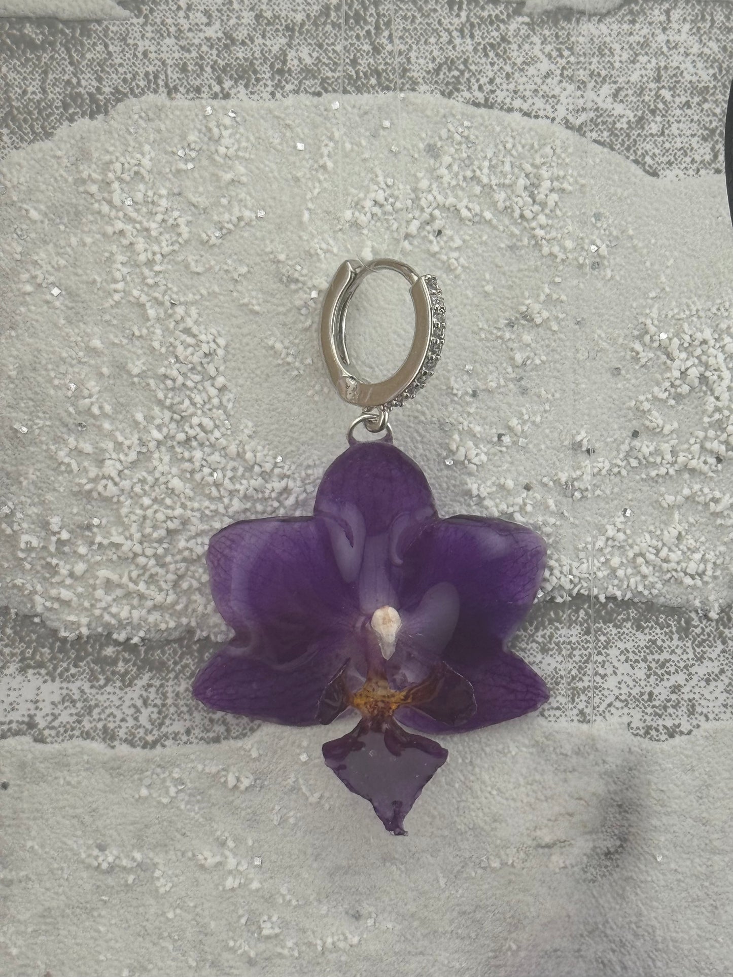Echte Blütenohrringe aus Orchideen - Handgefertigt mit UV Harz #503