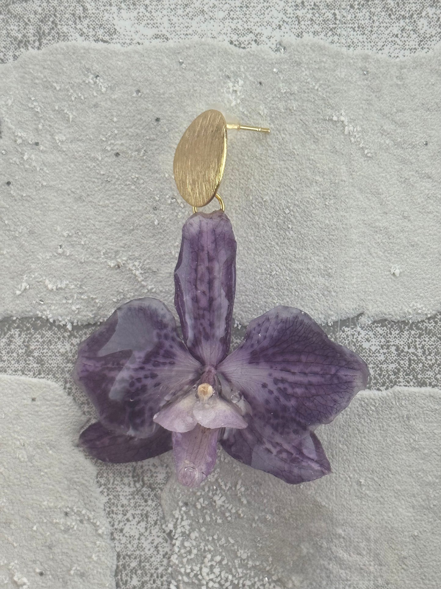 Echte Blütenohrringe aus Orchideen - Handgefertigt mit UV Harz #504