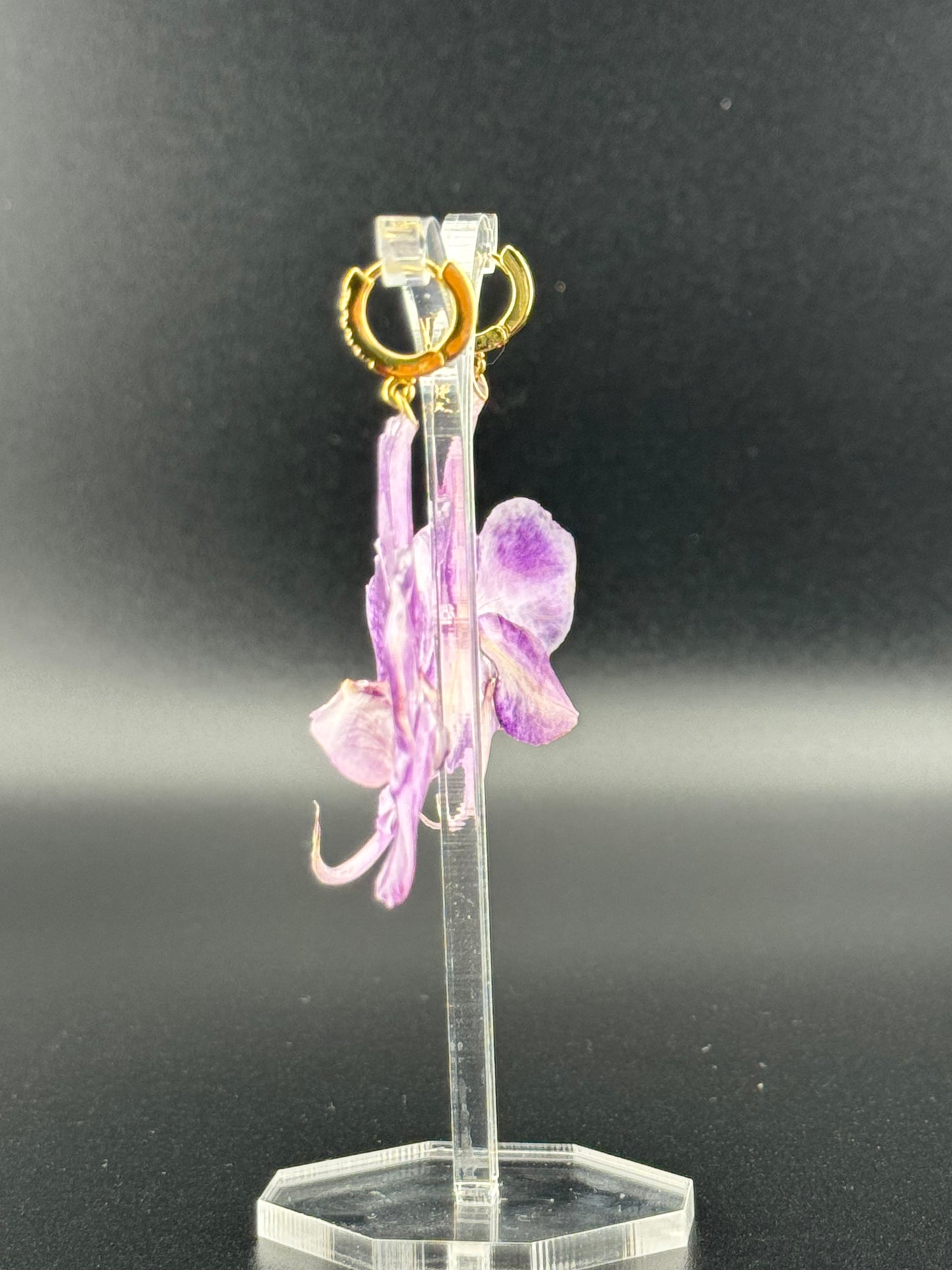 Echte Blütenohrringe aus Orchideen - Handgefertigt mit UV Harz #403