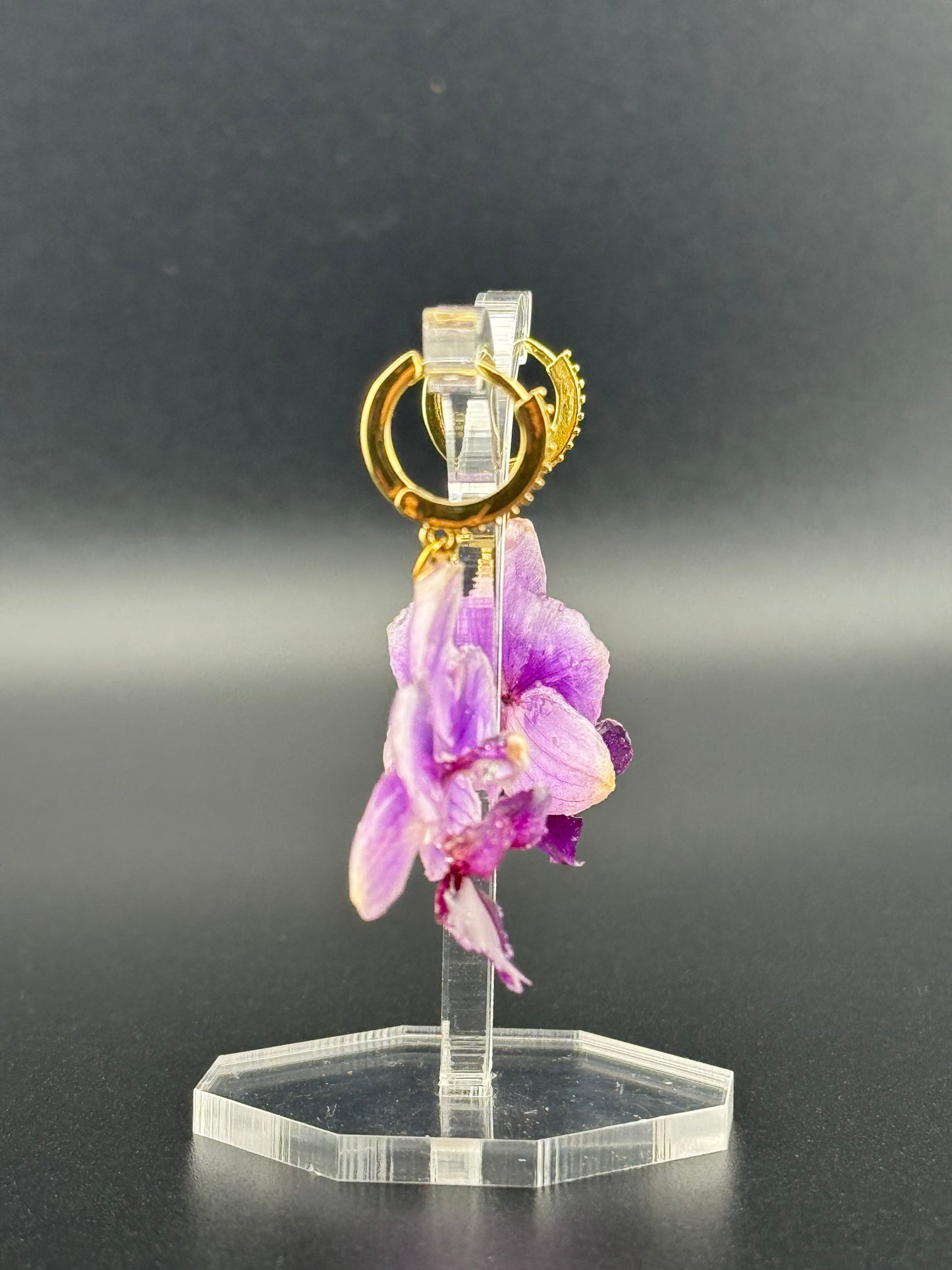Echte Blütenohrringe aus Orchideen - Handgefertigt mit UV Harz #412