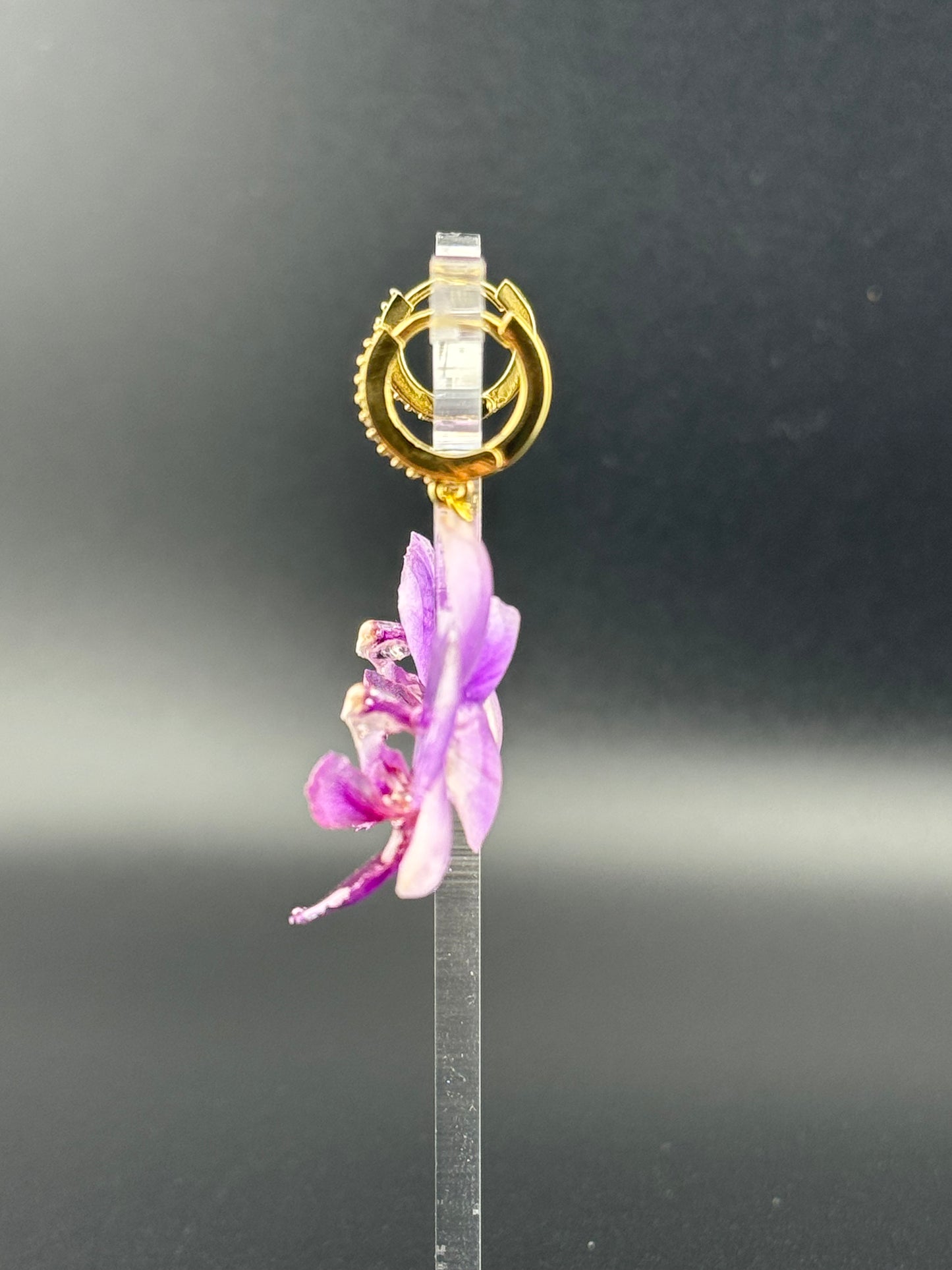 Echte Blütenohrringe aus Orchideen - Handgefertigt mit UV Harz #413